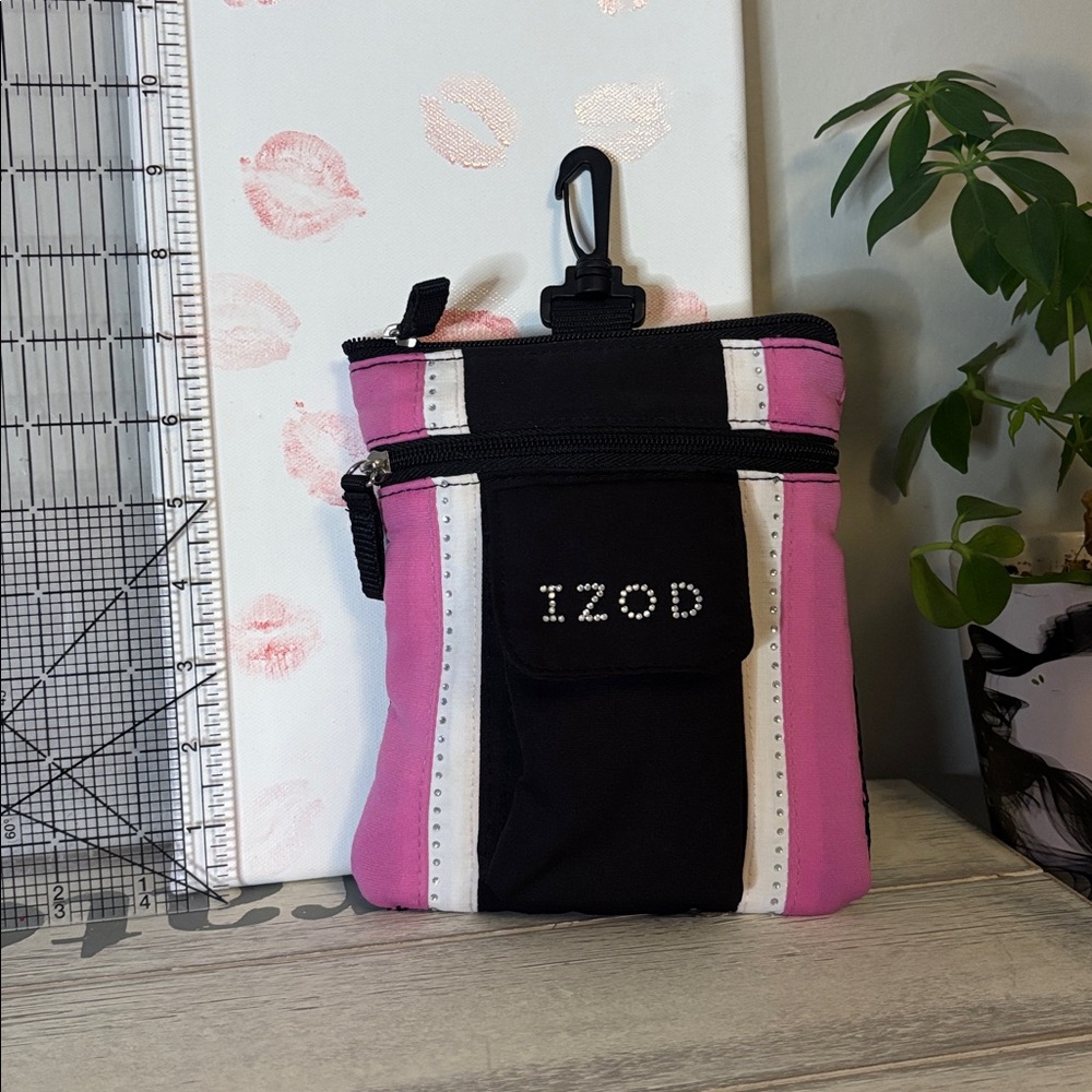 Rhinestone Pink and Black golf tee bag